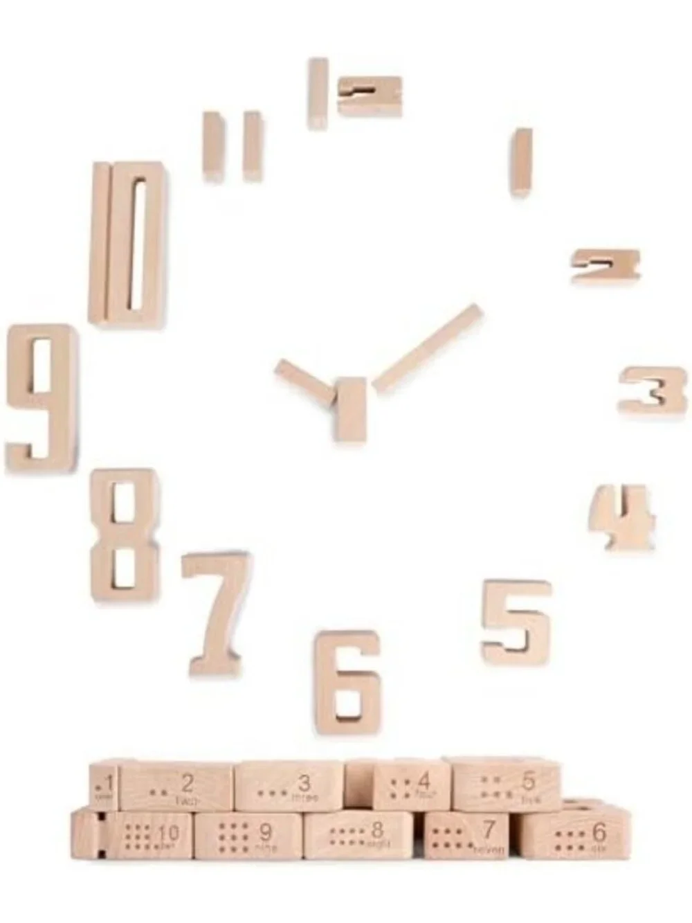 Large Wooden Number Building Blocks 1-10, 32 Pcs Educational Toy for Kids
